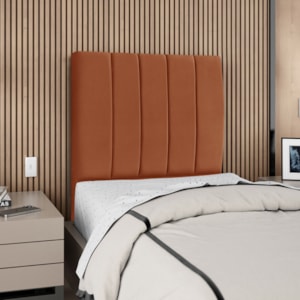 Cabeceira Solteiro 100 cm Com Frame Carla Suede Terracota Artte