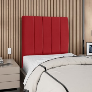 Cabeceira Solteiro 100 cm Com Frame Carla Suede Vermelho Artte