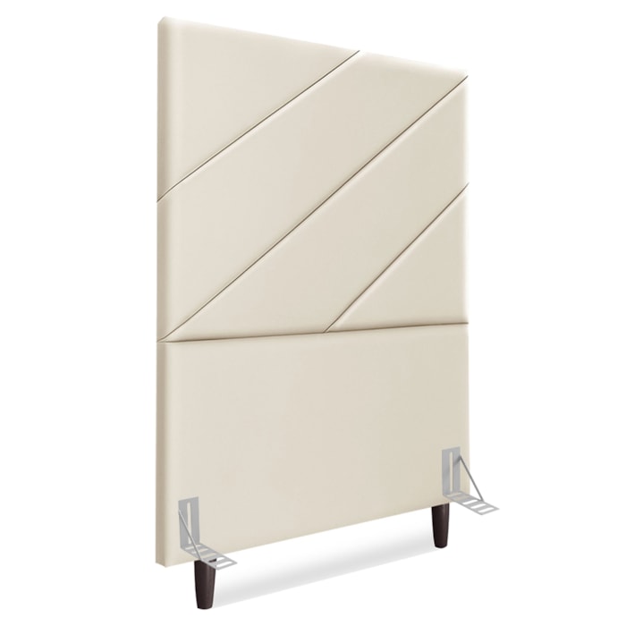 Cabeceira Solteiro 100 cm Com Frame Cristal Corino Bege Artte