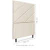 Cabeceira Solteiro 100 cm Com Frame Cristal Corino Bege Artte