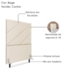 Cabeceira Solteiro 100 cm Com Frame Cristal Corino Bege Artte