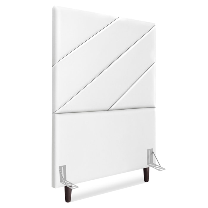 Cabeceira Solteiro 100 cm Com Frame Cristal Corino Branco Artte