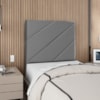 Cabeceira Solteiro 100 cm Com Frame Cristal Corino Cinza Artte
