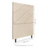 Cabeceira Solteiro 100 cm Com Frame Cristal Linho Bege Artte