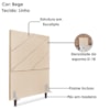Cabeceira Solteiro 100 cm Com Frame Cristal Linho Bege Artte