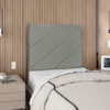 Cabeceira Solteiro 100 cm Com Frame Cristal Linho Cinza Escuro Artte