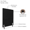 Cabeceira Solteiro 100 cm Com Frame Cristal Linho Preto Artte