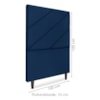 Cabeceira Solteiro 100 cm Com Frame Cristal Suede Azul Marinho Artte