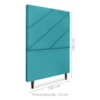Cabeceira Solteiro 100 cm Com Frame Cristal Suede Azul Turquesa Artte
