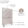 Cabeceira Solteiro 100 cm Com Frame Cristal Suede Cinza Claro Artte
