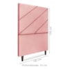 Cabeceira Solteiro 100 cm Com Frame Cristal Suede Rosa Artte