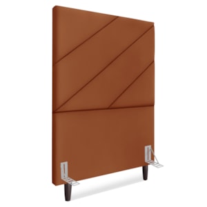 Cabeceira Solteiro 100 cm Com Frame Cristal Suede Terracota Artte