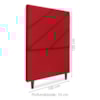 Cabeceira Solteiro 100 cm Com Frame Cristal Suede Vermelho Artte
