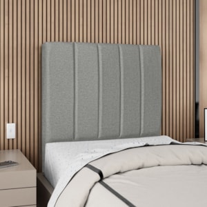 Cabeceira Solteiro 100 cm Com Frame Dalia Linho Cinza Escuro Artte