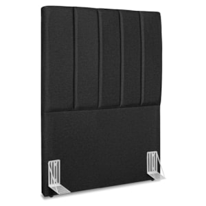 Cabeceira Solteiro 100 cm Com Frame Dalia Linho Preto Artte