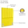 Cabeceira Solteiro 100 cm Com Frame Dalia Suede Amarelo Artte