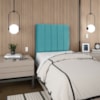 Cabeceira Solteiro 100 cm Com Frame Dalia Suede Azul Turquesa Artte