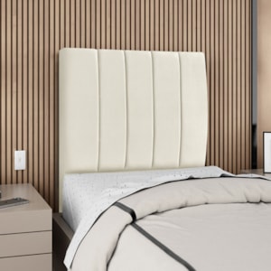 Cabeceira Solteiro 100 cm Com Frame Dalia Suede Bege Artte