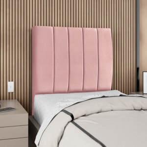 Cabeceira Solteiro 100 cm Com Frame Dalia Suede Rosa Artte