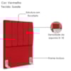Cabeceira Solteiro 100 cm Com Frame Dalia Suede Vermelho Artte