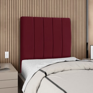 Cabeceira Solteiro 100 cm Com Frame Dalia Suede Vinho Artte