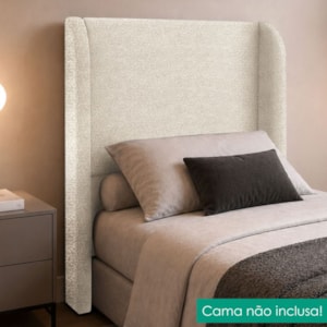 Cabeceira Solteiro 100 cm Com Frame Imperial Boucle Bege IMPO