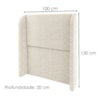 Cabeceira Solteiro 100 cm Com Frame Imperial Boucle Bege IMPO