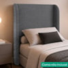 Cabeceira Solteiro 100 cm Com Frame Imperial Boucle Cinza IMPO