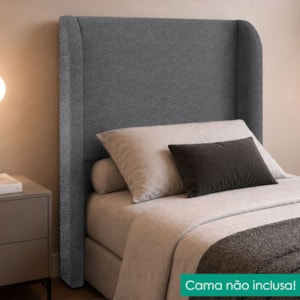 Cabeceira Solteiro 100 cm Com Frame Imperial Boucle Cinza IMPO