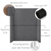 Cabeceira Solteiro 100 cm Com Frame Imperial Boucle Cinza IMPO