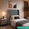 Cabeceira Solteiro 100 cm Com Frame Imperial Boucle Cinza IMPO
