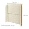 Cabeceira Solteiro 100 cm Com Frame Imperial Boucle Creme Corino Whisky IMPO