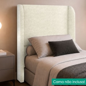 Cabeceira Solteiro 100 cm Com Frame Imperial Boucle Creme IMPO