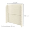 Cabeceira Solteiro 100 cm Com Frame Imperial Boucle Creme IMPO