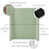 Cabeceira Solteiro 100 cm Com Frame Imperial Boucle Oliva IMPO