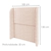 Cabeceira Solteiro 100 cm Com Frame Imperial Boucle Rose IMPO