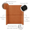 Cabeceira Solteiro 100 cm Com Frame Imperial Boucle Terracota IMPO