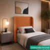 Cabeceira Solteiro 100 cm Com Frame Imperial Boucle Terracota IMPO