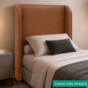 Cabeceira Solteiro 100 cm Com Frame Imperial Corino Avelã Camel IMPO