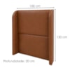 Cabeceira Solteiro 100 cm Com Frame Imperial Corino Avelã Camel IMPO