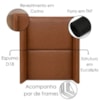 Cabeceira Solteiro 100 cm Com Frame Imperial Corino Avelã Camel IMPO