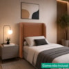 Cabeceira Solteiro 100 cm Com Frame Imperial Corino Avelã Camel IMPO