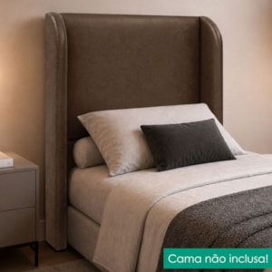 Cabeceira Solteiro 100 cm Com Frame Imperial Corino Canela IMPO