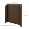 Cabeceira Solteiro 100 cm Com Frame Imperial Corino Canela IMPO
