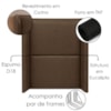 Cabeceira Solteiro 100 cm Com Frame Imperial Corino Canela IMPO