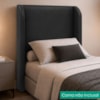 Cabeceira Solteiro 100 cm Com Frame Imperial Corino Preto IMPO