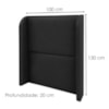 Cabeceira Solteiro 100 cm Com Frame Imperial Corino Preto IMPO