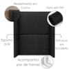 Cabeceira Solteiro 100 cm Com Frame Imperial Corino Preto IMPO