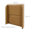 Cabeceira Solteiro 100 cm Com Frame Imperial Corino Whisky IMPO