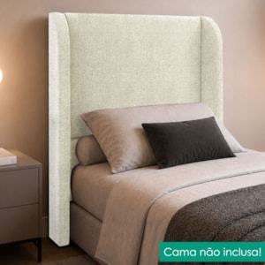 Cabeceira Solteiro 100 cm Com Frame Imperial Linho Bege IMPO